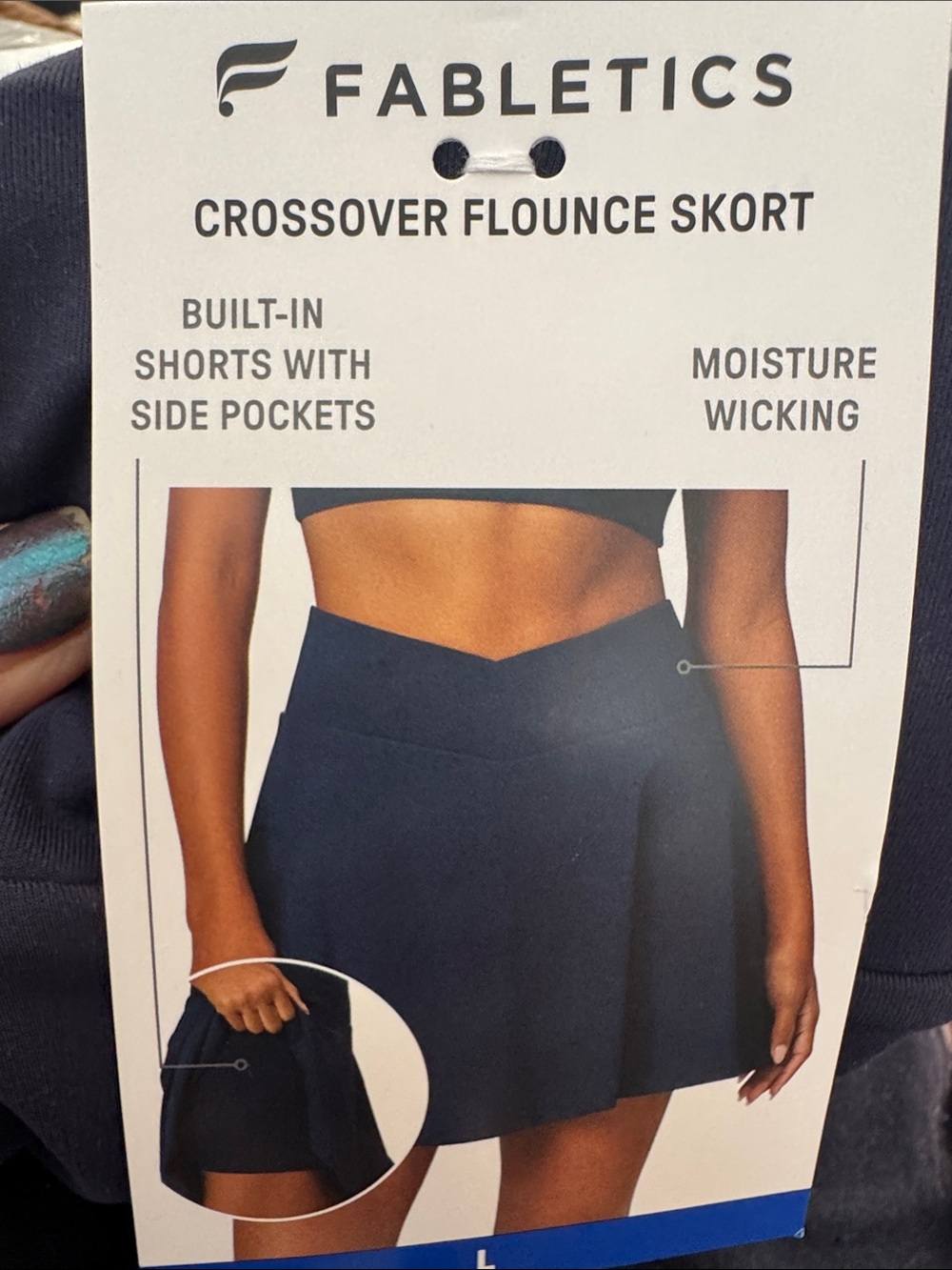 Fabletics Navy Crossover Flounce Skort